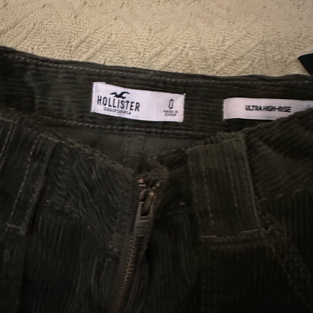 Hollister Dark Green Corduroy Trousers
